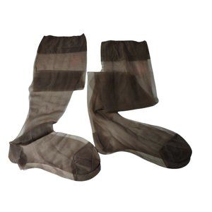 2 Pair Of Vintage Thigh Highs Nude Brown Pantyhose